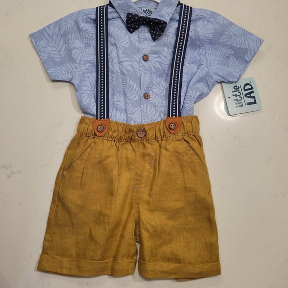 Baby Boy 4pc Gentleman Overalls w/ Bow tie - Picture 1 of 2